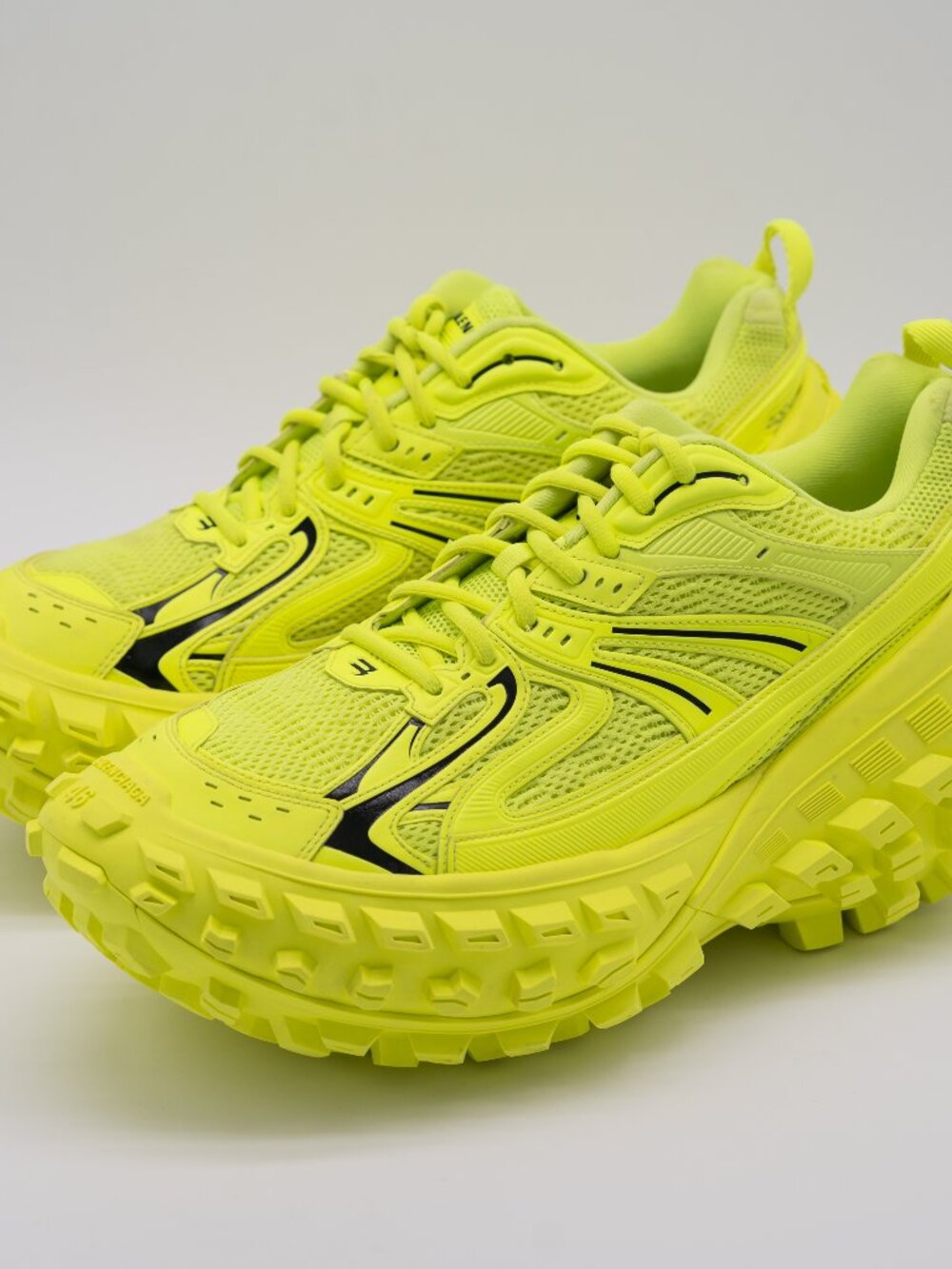Balenciaga Defender Bouncer Fluo Yellow Green Sneakers Men's size 46eu 13 US